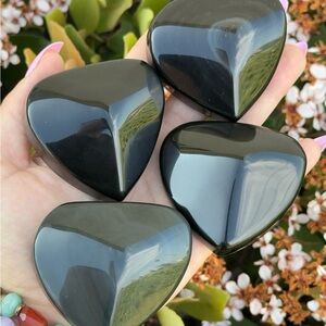 Rainbow Obsidian Heart Carving (Light Flash) Crystal Carving LARGE